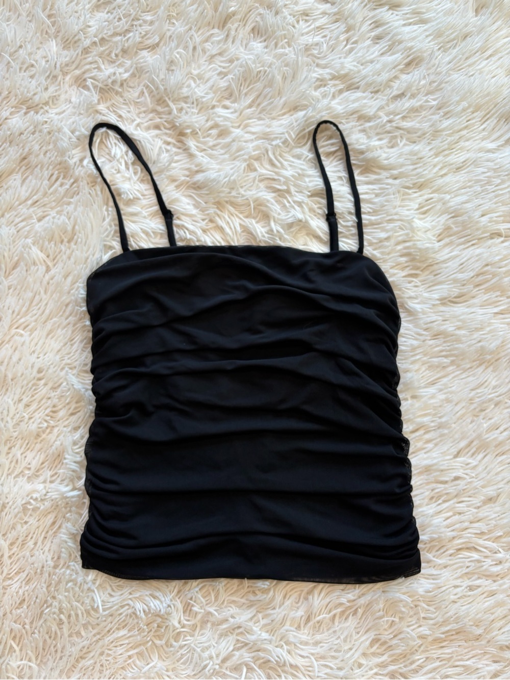 Express Black Ruched Spaghetti-Strap Camisole